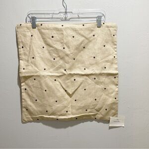 MOSHELL Beige Brown Embroidered Polka Dot ON THE DOTS Throw Pillow Cover